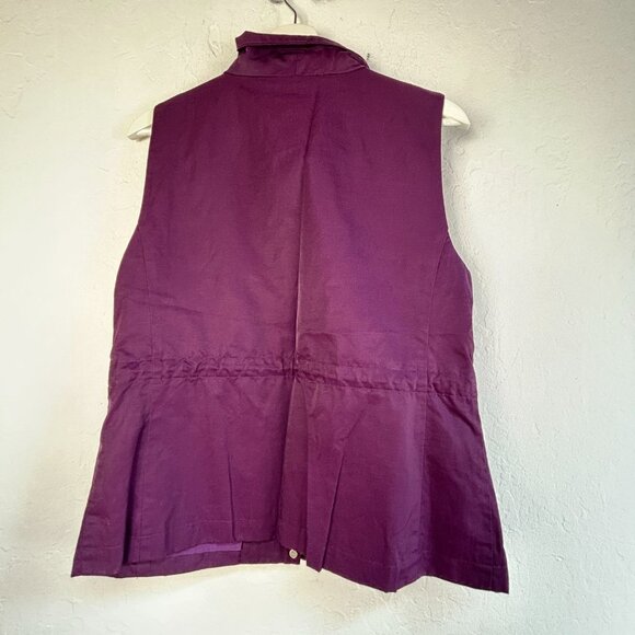 Eileen Fisher Womens Purple Cotton Funnel Neck Vest Small Lightweight Pockets - Picture 2 of 8